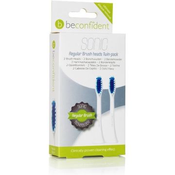 Beconfident Sonic Toothbrush Heads Regular White Set 2 Pcs