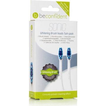 Beconfident Sonic Toothbrush Heads Whitening White Set 2 Pcs