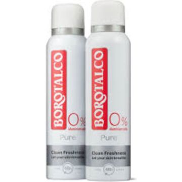 Borotalco Deo Spray Pure Clean Freshness 0% - Voordeelverpakking 2 x 150 ml