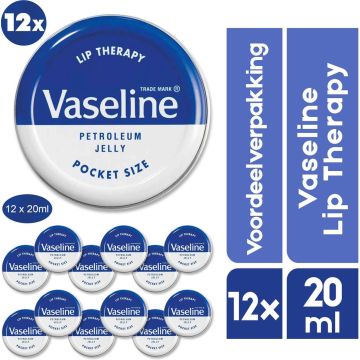 12 x Vaseline Lippenbalsem | Lip Therapy original | Megavoordeelpakket | Originele Vaseline Lippen Balsem