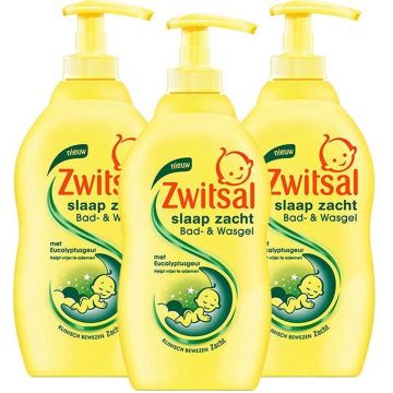 Zwitsal Baby - Slaap Zacht Bad en wasgel Eucalyptus - 3 x 400ml - Voordeelverpakking