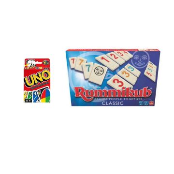 Gezelschapsspel - Uno &amp; Rummikub - 2 stuks