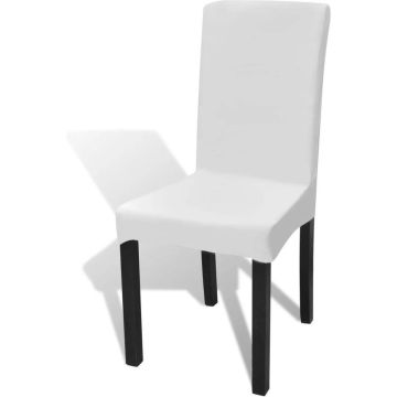 Hoes voor stoelen stretch 6 stuks (wit)