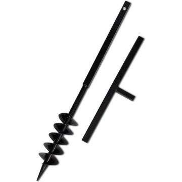 Grondboor met handvat en schroefkop (dubbele schroef) 100 mm (zwart)
