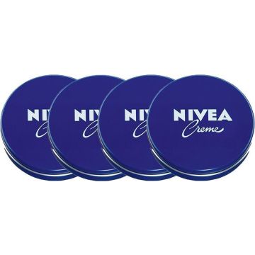 NIVEA - Crème in pot - 250 ml - Bodycrème - Blauw Blik - 4 stuks - voordeelverpakking