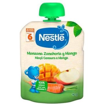 Nestle 2x Nestle Bag Naturnes Apple Carrot Mango 6 Months 90g