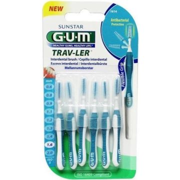 Gum Travler Ragers 1.6mm Blauw - 6 stuks