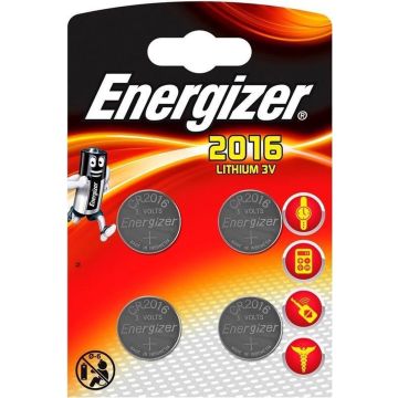 Energizer Batterij Knoopcel Lithium 3v Cr2016 4 Stuks