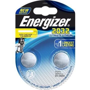 Energizer Batterij Knoopcel Ultimate Lithium 3v Cr2032 2 Stuks