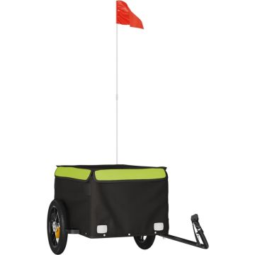 vidaXL-Fietskar-30-kg-ijzer-zwart-en-groen