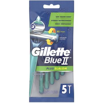 Gillette Blue Ii Plus Slalom Disposable Razor Blade 5 U