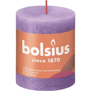 Bolsius Stompkaars Vibrant Violet Ø68 mm - Hoogte 8 cm - Violet - 35 Branduren