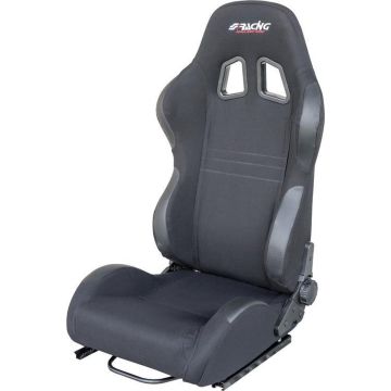 Simoni Racing Sportstoel Jenson - Zwart - Verstelbare rugleuning (dubbelzijdig) - incl. sledes