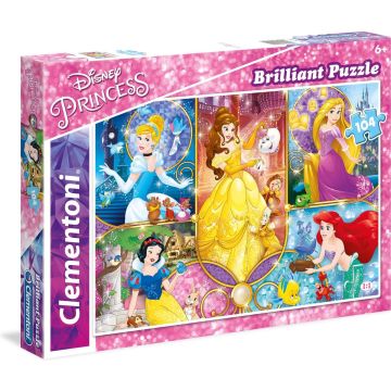 Clementoni Legpuzzel - Briljant puzzel - Disney Princesses - 104 stukjes, puzzel kinderen