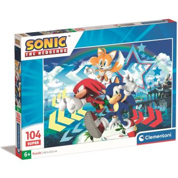 Clementoni - Puzzel 104 Stukjes Super Sonic, Kinderpuzzels, 6-8 jaar, 27267