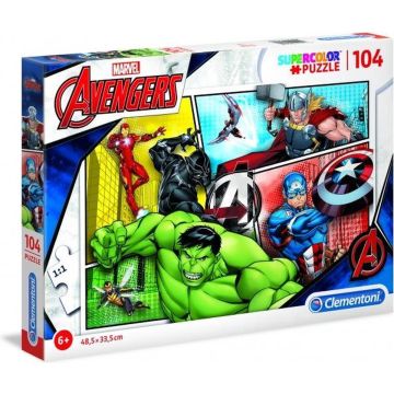 Clementoni Legpuzzel - Supercolor Puzzel Collectie - Avengers - 104 stukjes, puzzels kinderen