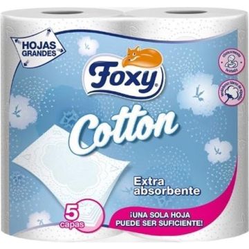 Foxy Cotton Papel Higiénico 5 Capas 4 Rollos