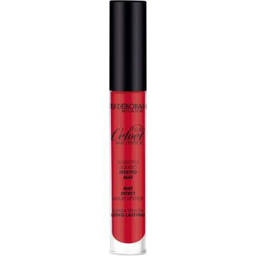 Deborah Milano Fluid velvet Mat Lipstick - Matte Vloeibare Lippenstift - 6 Iconic Red - Rood - Langhoudend