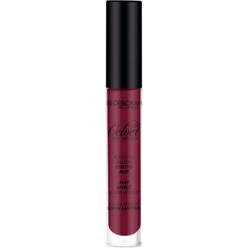 Deborah Milano Fluid velvet Mat Lipstick - Matte Vloeibare Lippenstift - 9 Purple Wine - Donker Paars - Langhoudend