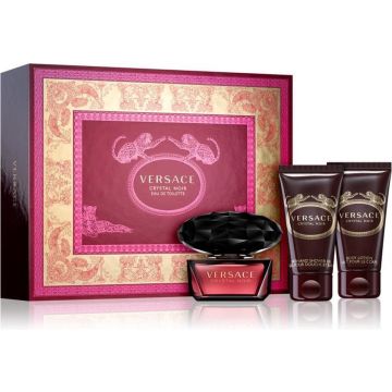Versace Crystal Noir Giftset - 50 ml eau de toilette spray + 50 ml showergel + 50 ml bodylotion - cadeauset voor dames