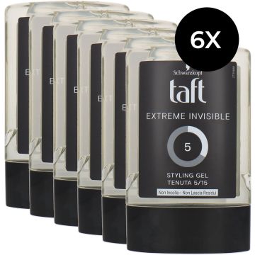 Taft Extreme Invisible Haargel - Voordeelverpakking - 6 x 300 ml