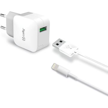 Celly Wall Charger Turbo 2.4A MFI USB White