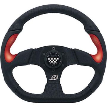 Simoni Racing Sportstuur X2 Poly/Pelle 'Formula' 330mm - Zwart/Rood