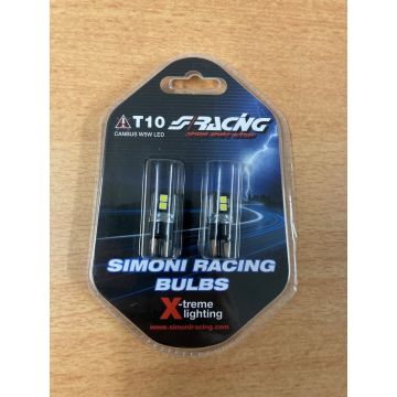 Simoni Racing T10 6-LED Lampen 'Canbus No-Polarity' - High Brightness Superwhite - Set à 2 stuks
