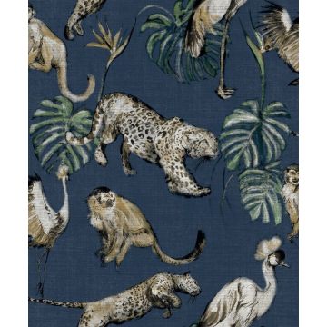 Behang jungle dieren - Behang - Muurdecoratie - Wanddecoratie - Vliesbehang - Zero - 0,53 x 10,05 M.