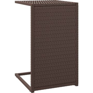 vidaXL-Bijzettafel-C-vormig-40x35x60-cm-poly-rattan-bruin