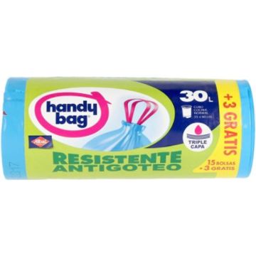 Vuilniszakken Handy Bag Druppel Antibacterieel (15 x 30 L)