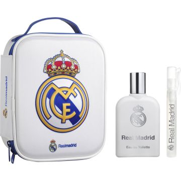 Real Madrid Geschenkset - Eau de Toilette 100 ml &amp; Parfumpen - Met Toilettas