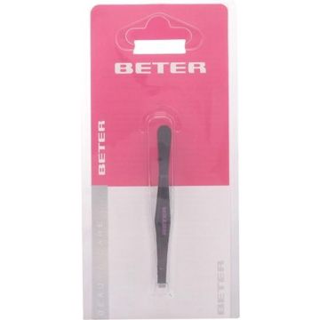 Beter - TWEEZERS with straight tip black steel 1 pz