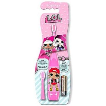 L.O.L. Surprise Elektrische Tandenborstel op batterijen voor kinderen. Inclusief 2 opzetborstels