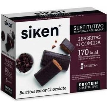 Siken Sustitutivo Barrita Chocolate 8 Uds