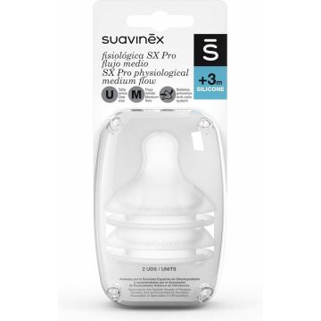 Flessentepel Suavinex SX Pro Physiological Siliconen M (2 Stuks)
