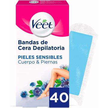 Body Hair Removal Strips Veet Pure Sensitive skin Body Legs (40 Units)