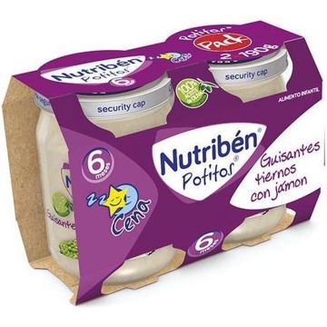 Nutriben Nutriba(c)n Potito Cena Bipack Guisantes Tiernos Con Jama3n 2x 190g