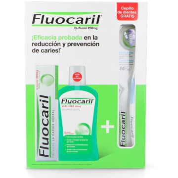 Fluocaril Toothpaste 125ml + Mouthwash 500ml + Toothbrush Pack