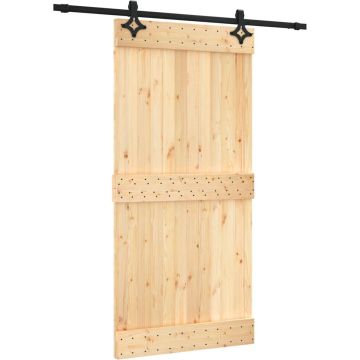 vidaXL-Schuifdeur-met-beslag-100x210-cm-massief-grenenhout