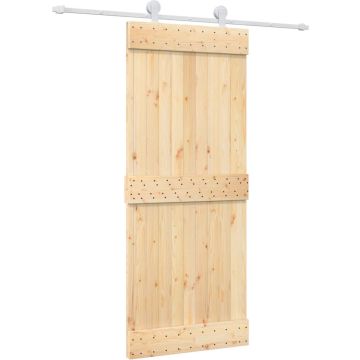 vidaXL-Schuifdeur-met-beslag-85x210-cm-massief-grenenhout