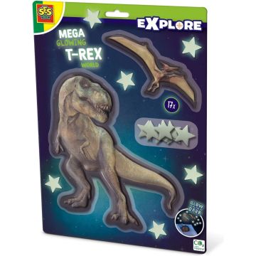 SES - Explore - Mega Glow T-Rex World - glow in the dark - met foam plakkers - leuke slaapkamer decoratie