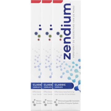 Zendium Classic - 3 x 75 ml - Tandpasta - Voordeelverpakking