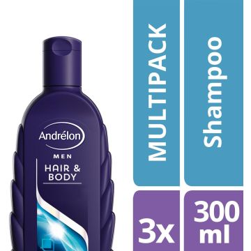 Andrélon Hair &amp; body - Shampoo - 300 ml - 3 stuks -voordeelverpakking