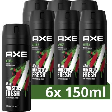 AXE Africa Deodorant Bodyspray - 6 x 150 ml - Voordeelverpakking