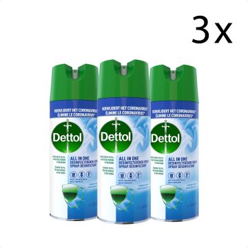 Dettol All in one Disinfectant Spray Linen 400ml x3