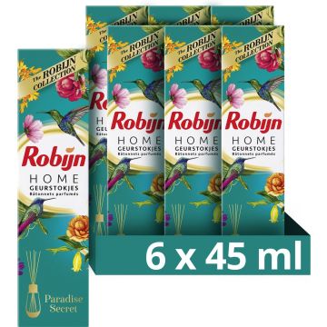 Robijn Home Paradise Secret Geurstokjes - 6 x 45 ml - Voordeelverpakking