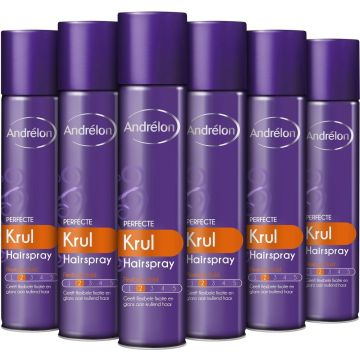 Andrélon Styling Haarspray Perfecte Krul - 6 x 250 ml - Voordeelverpakking