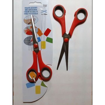 Hobby- en klusschaar, 17,5 cm, Easy Grip, Stainless Steel bladen en softgrip handgreep. Rostfrei® - Rechtshandig en linkshandig