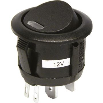 Schakelaar On/Off 12V 20A zwart rond